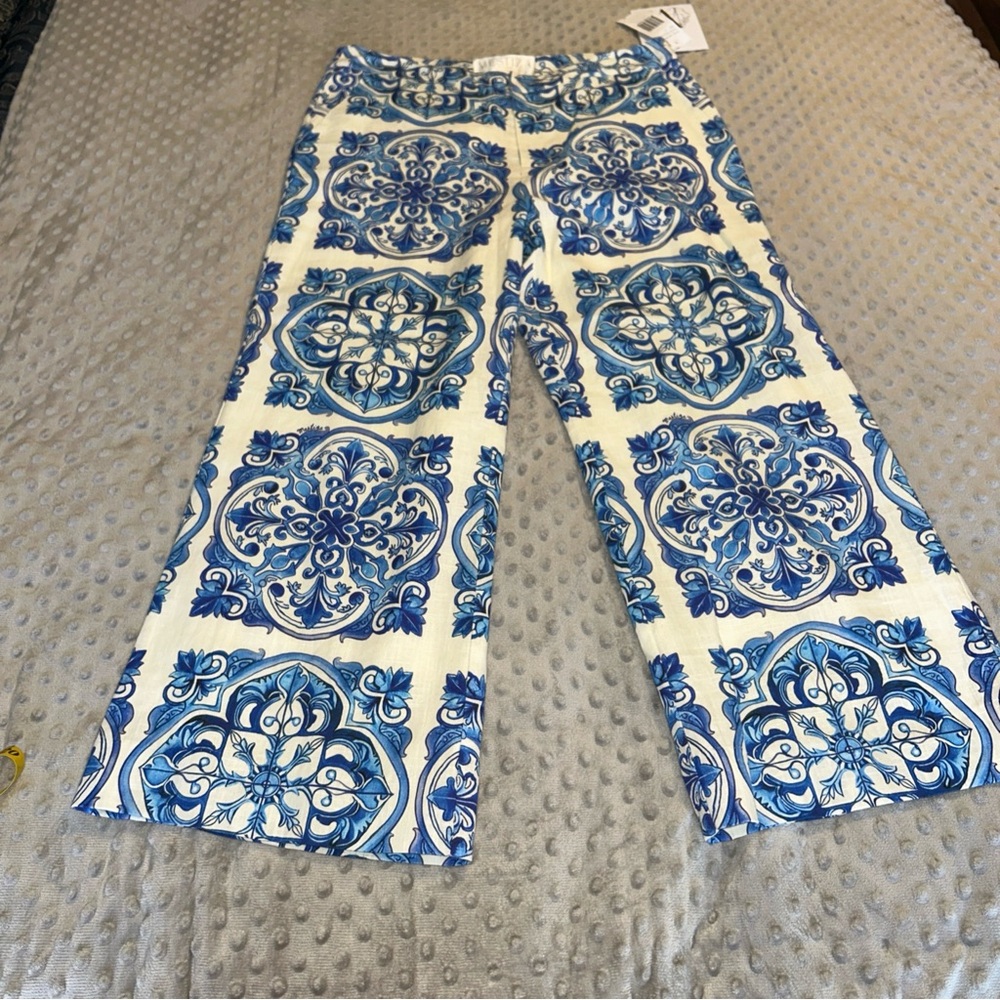 Mestiza blu  and White Patterned Pants